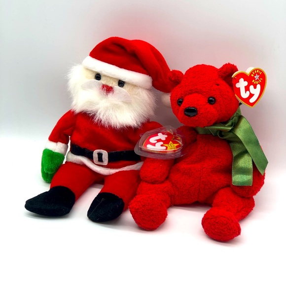 TY Beanie Babies Mistletoe The Bear & Santa Clause - Picture 4 of 4